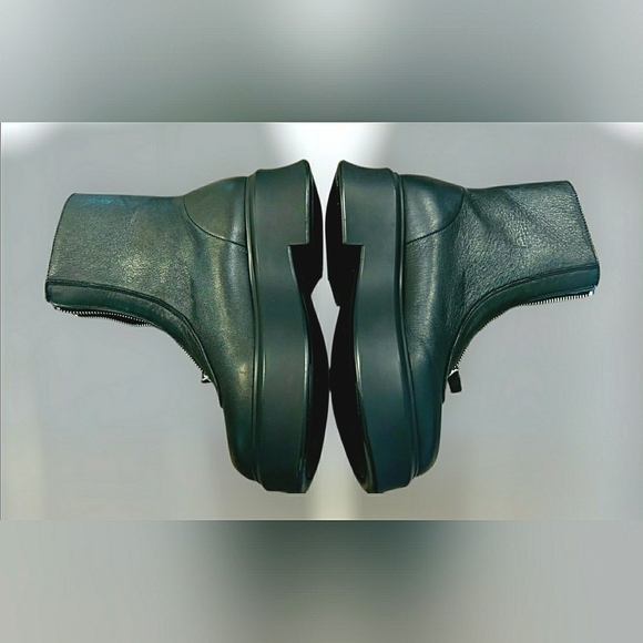 Moto 8.5 Preppy Boho Platform Whimsigoth Grunge Black Leather Ankle Boots New - Picture 8 of 10